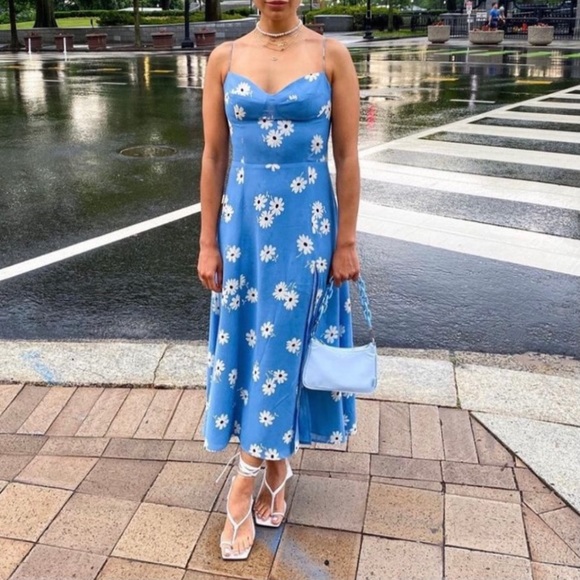 Reformation juliette midi dress blue florals - Picture 2 of 11